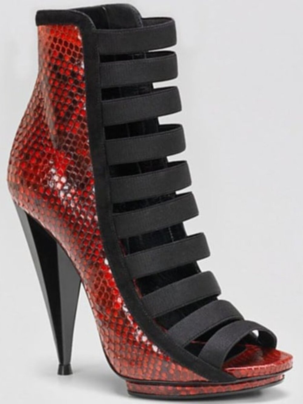 Gucci Python Snakeskin Runway Booties Boots